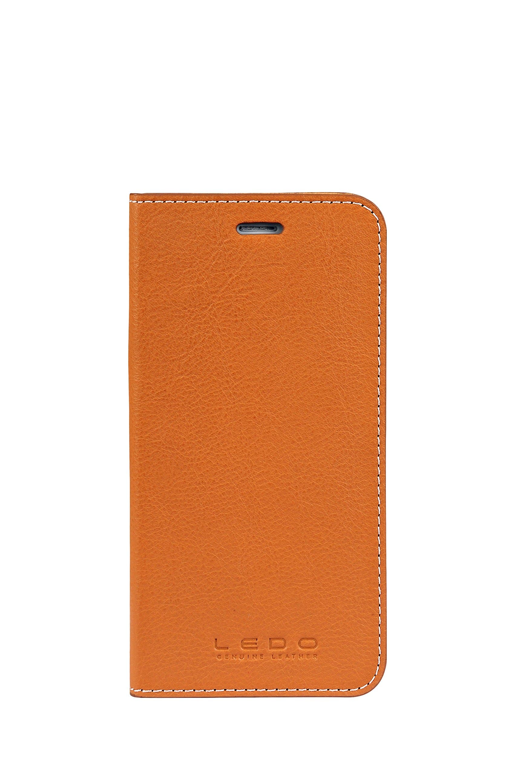 LEDO CASE - Flip Case for the iPhone 6s / 6 - Premium Genuine Leather - with Gecko Smart Tape - Tan