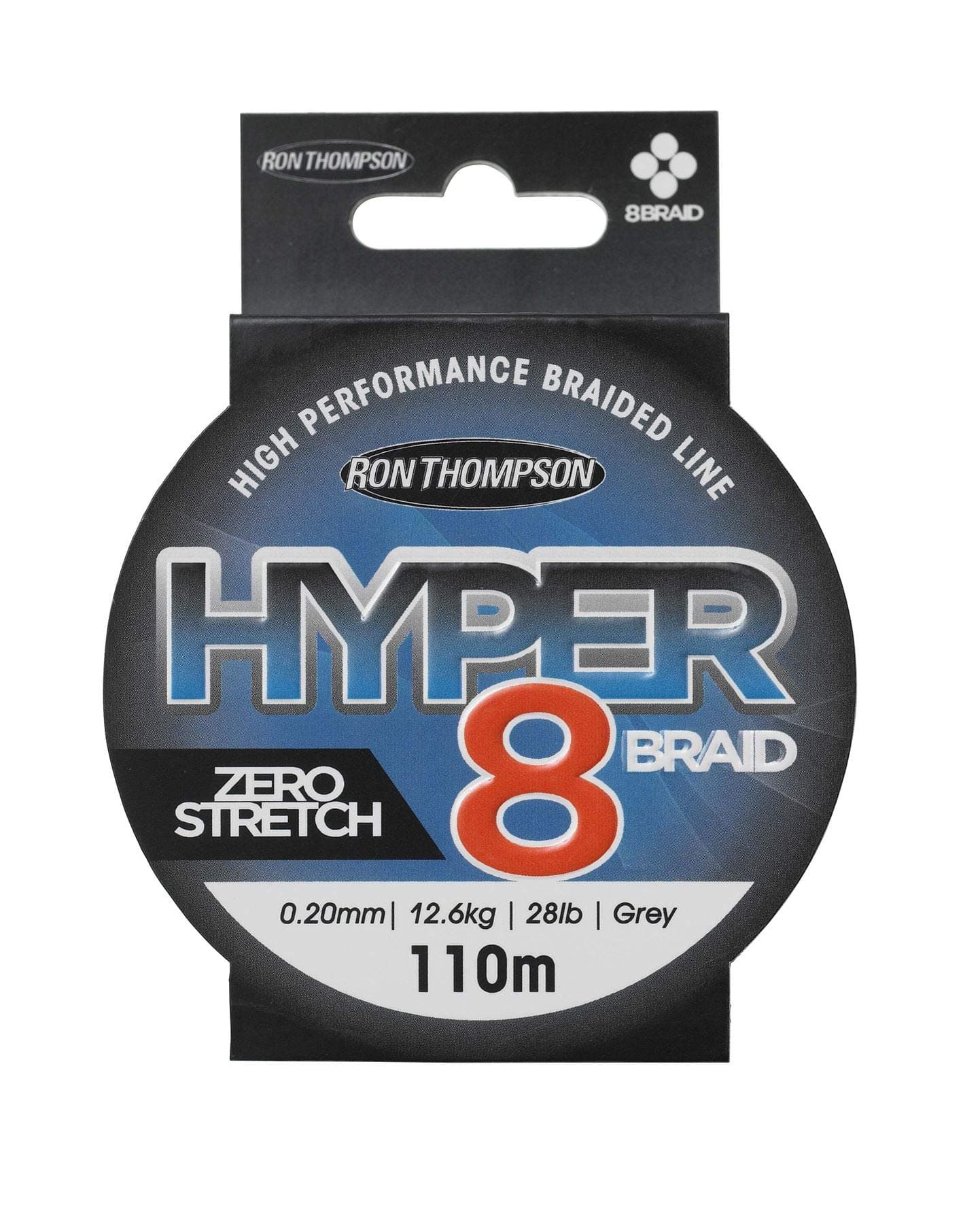 Ron Thompson Hyper 8-Braid 110m 0.22mm 13.5Kg-30lb Dark Grey