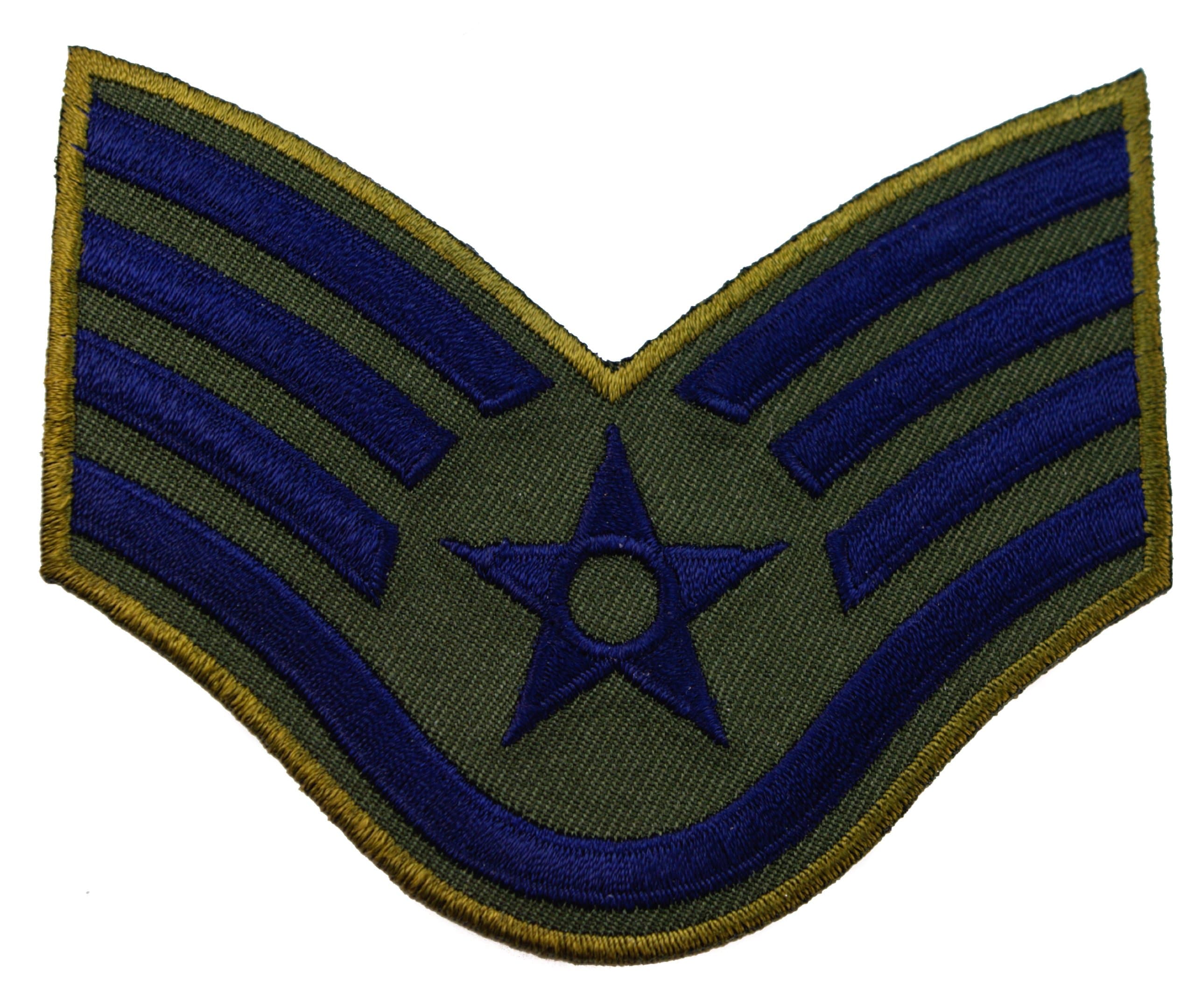 US Air Force SSgt E6 Staff Sergeant 4 inch Embroidered Chevron Rank Patch AK-D4