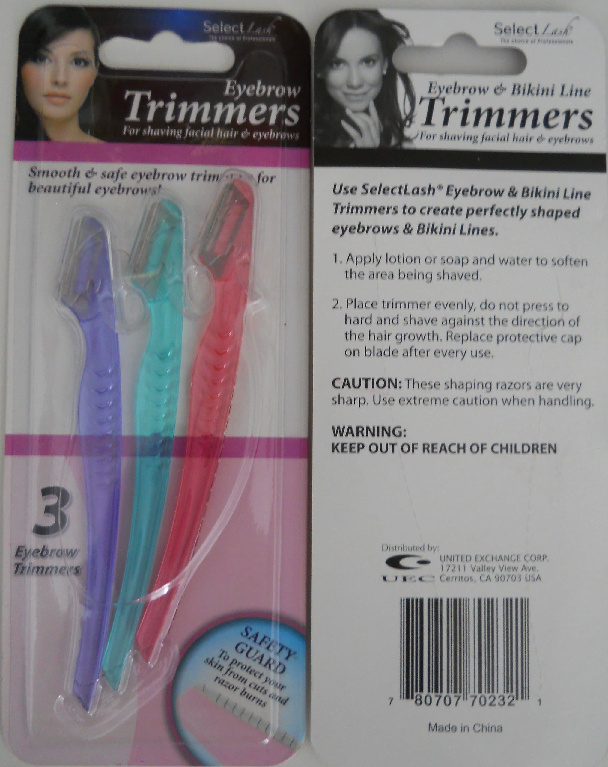 Select Lash 3 Count Precision Trimmers Shape & Shave Eyebrows and Bikini Lines