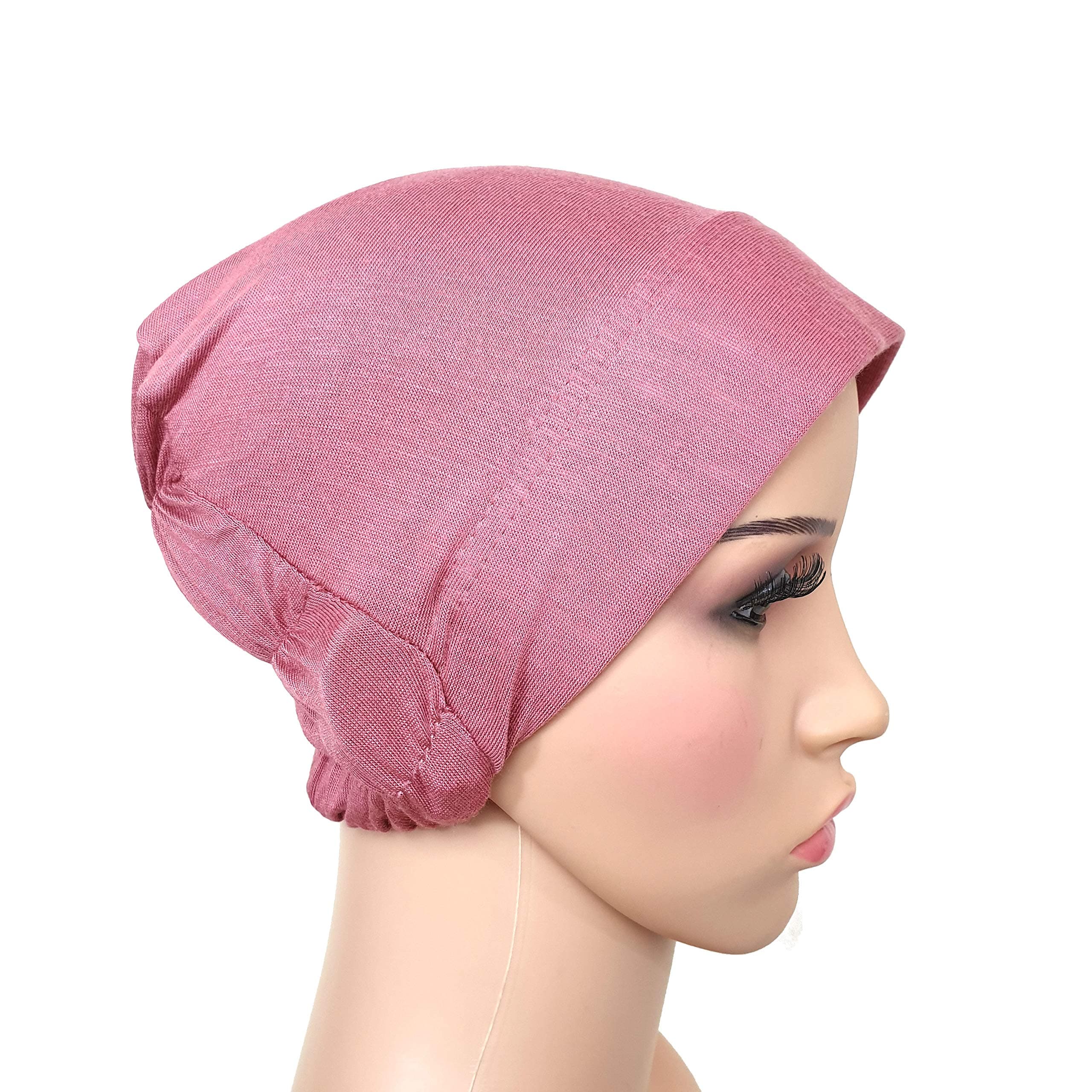 Plain bonnet Stiff front underscarf cap inner hijab jersey material chemo hat