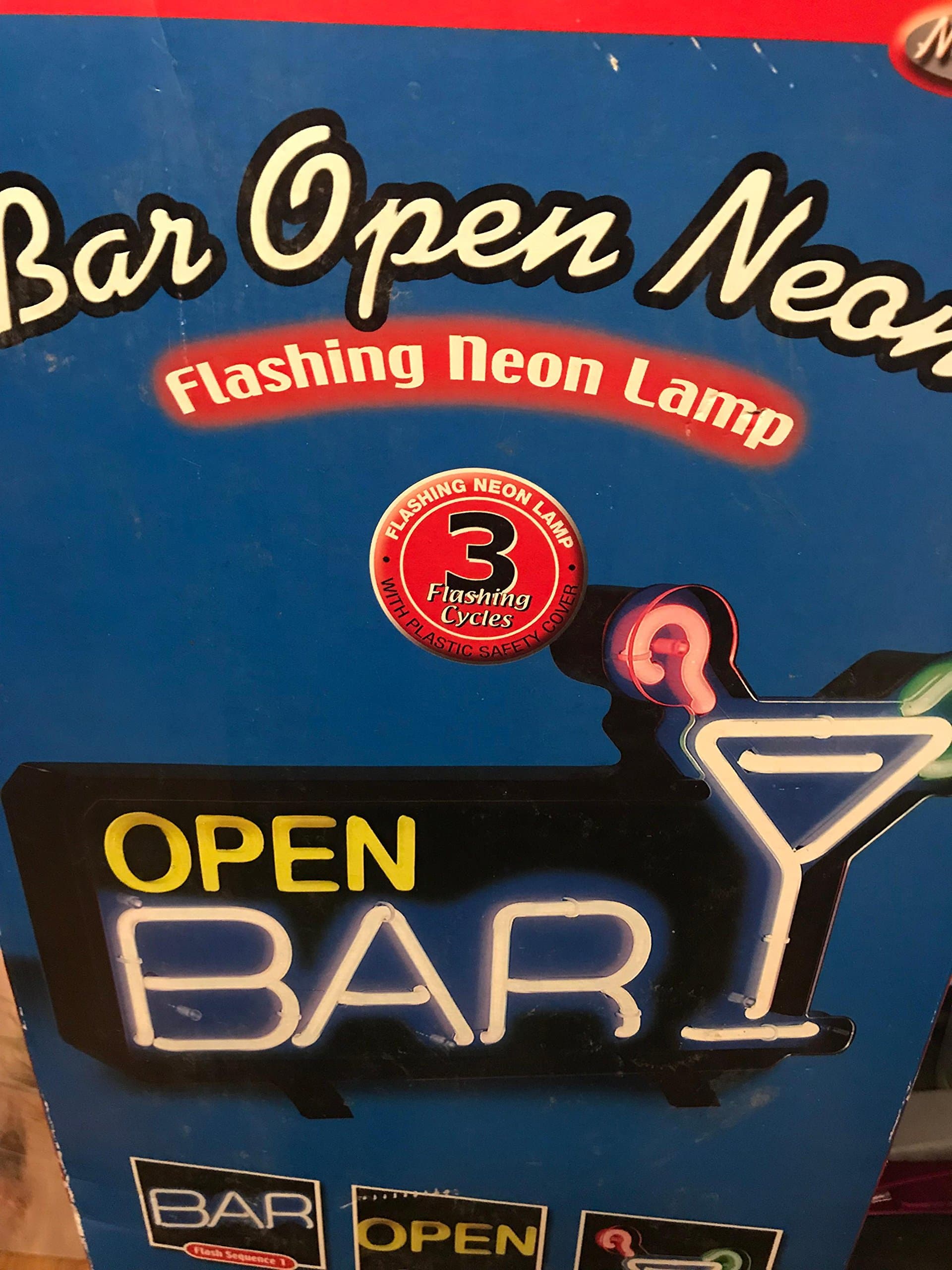 Bar Open Flashing Neon Lamp