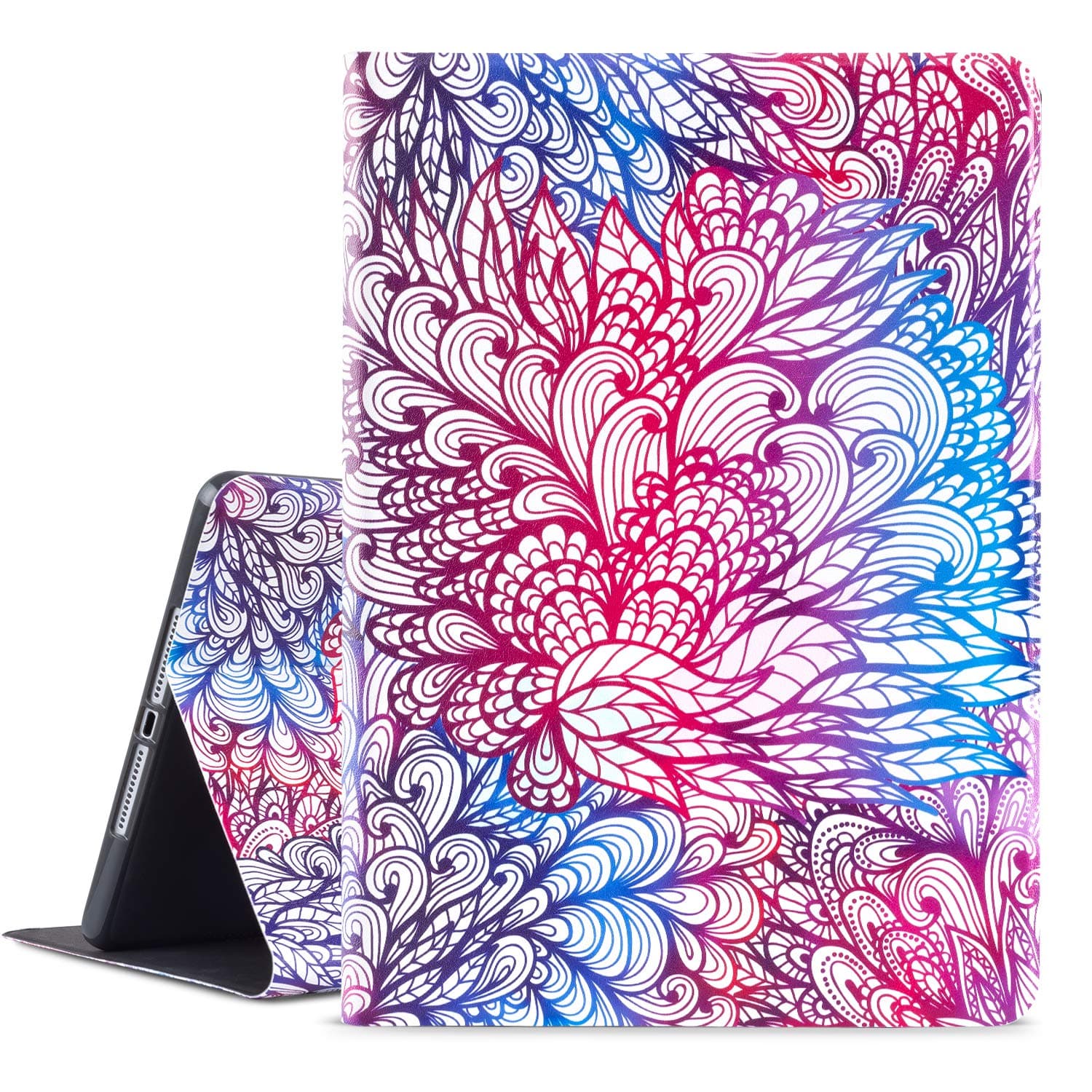 Ipad Case 9.7 Inch 2017 2018 / Ipad air Case/Ipad Air 2 Case, Vimorco Apple Ipad 6th/5th Generation Cases with Auto Wake/Sleep, Premium Leather Folio Stand Cover, Blue Purple Paisley