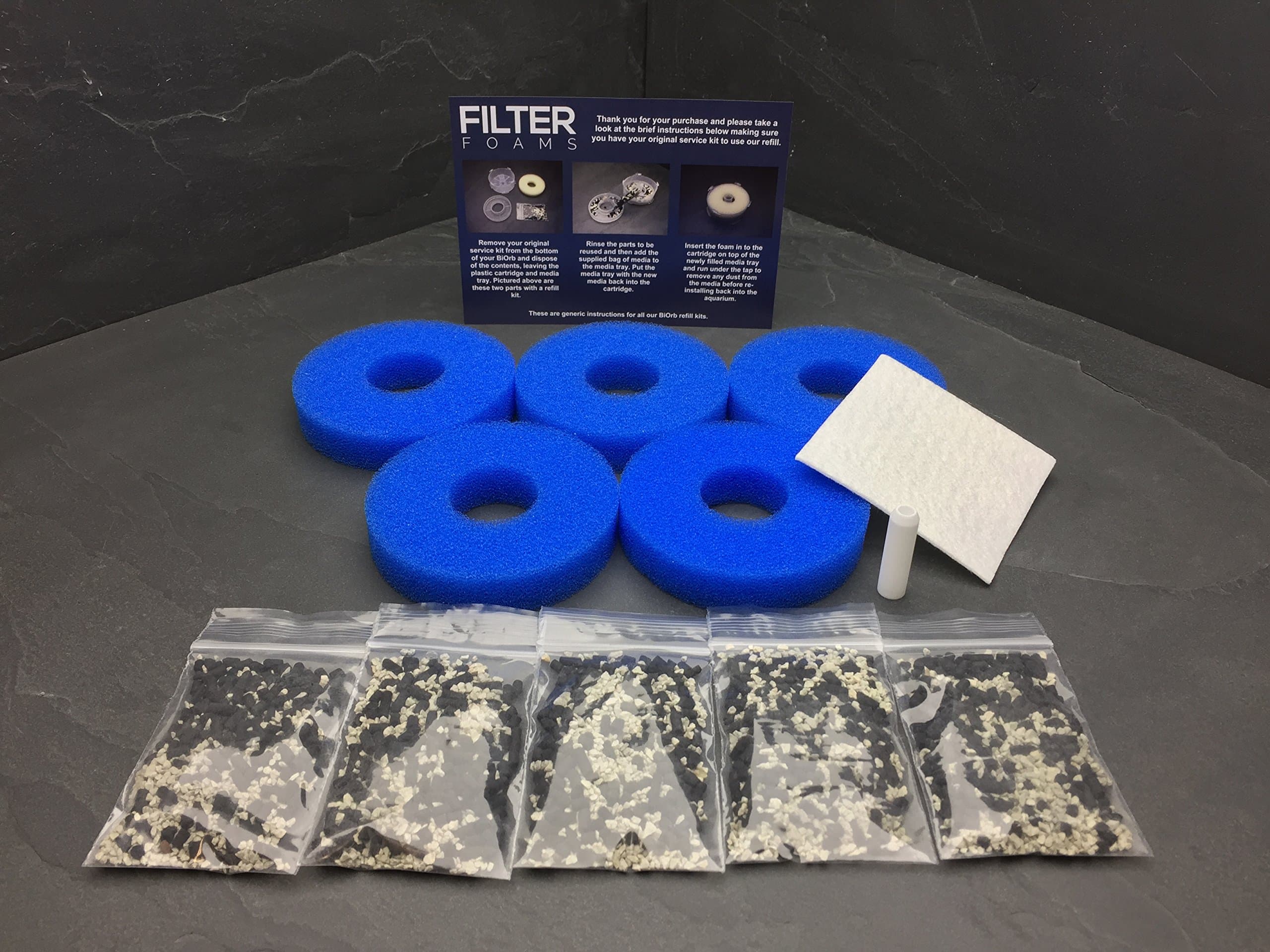 5 x Premium Blue Biorb Compatible Service Kit Refills Filter set sets for BiOrbs, Life, BiUbes, Flows & Halo models. FREE UK DELIVERY