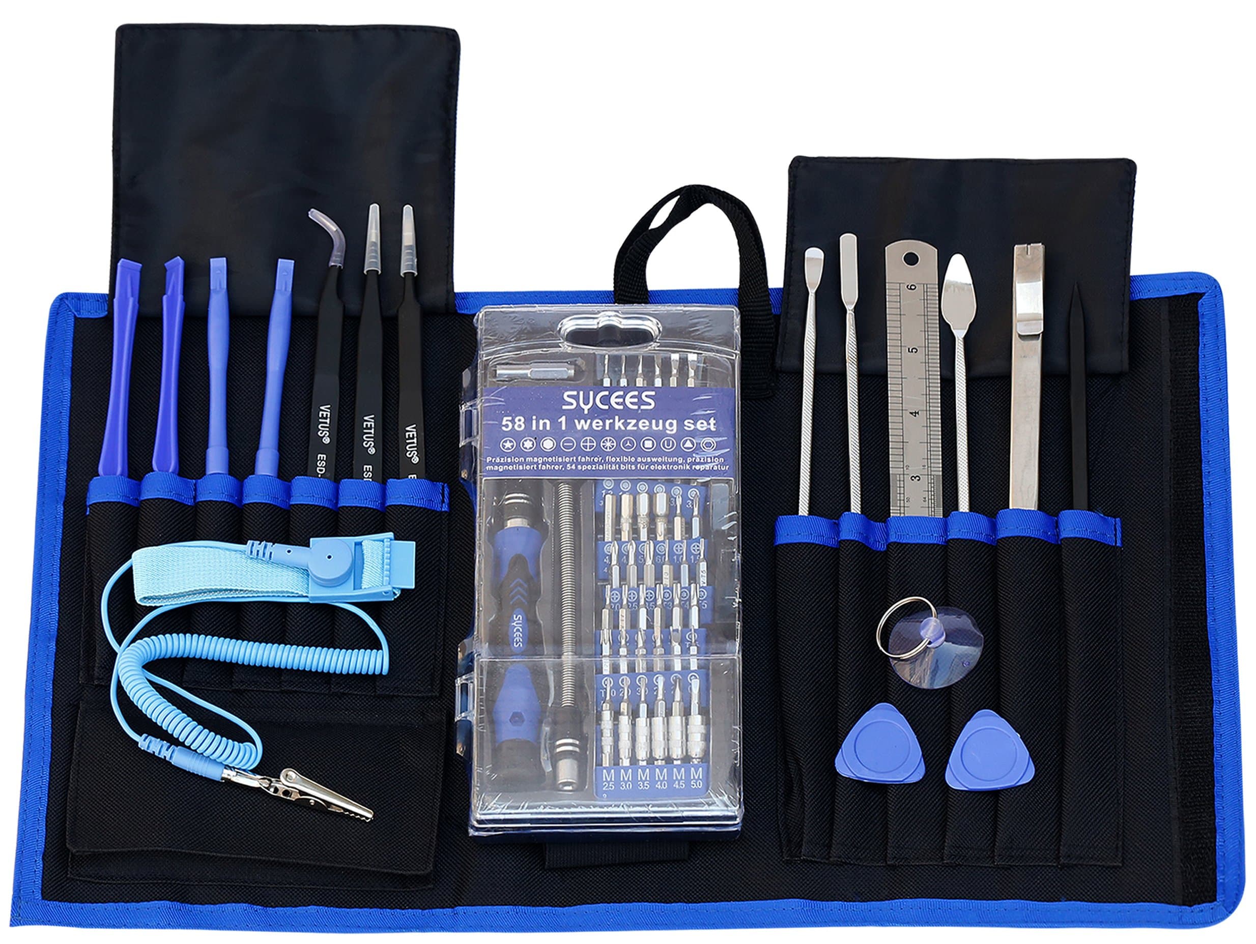 74 in 1 Precision Screwdriver Set with 54 Driver Bits, SYCEES Multipurpose Magnetic Repair Openning Tools Kits for iPhone, Xbox, PC, Smartphone, MacBook Most Digital Products