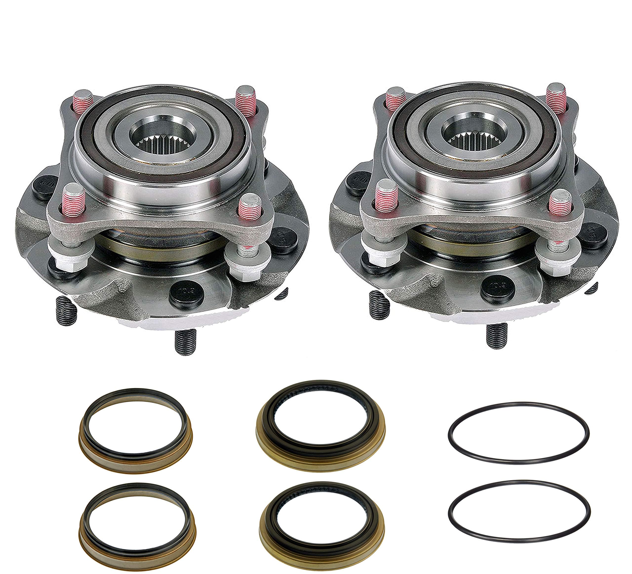 2 Complete Hub Bearing Assemblies With Seals - With Studs Fits 4WD Tacoma 4 Runner Lexus GX470 GX460 4WD Only. Plus 4 Inner Outer Seals and 2 O Rings