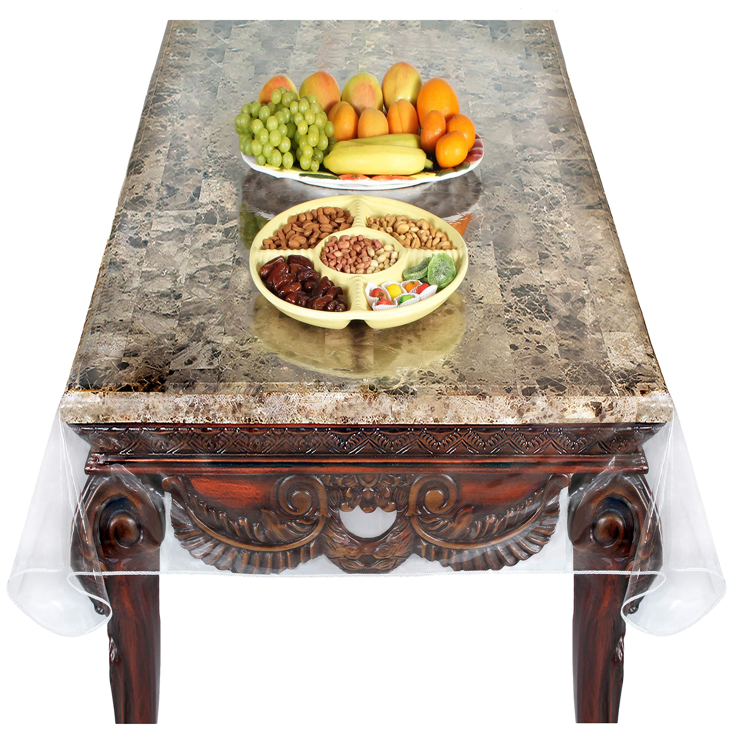 Super Clear Extra Heavy Duty, Durable 100% Vinyl Tablecloth Protector & Table Cover (Many (60" X 90" Oval)