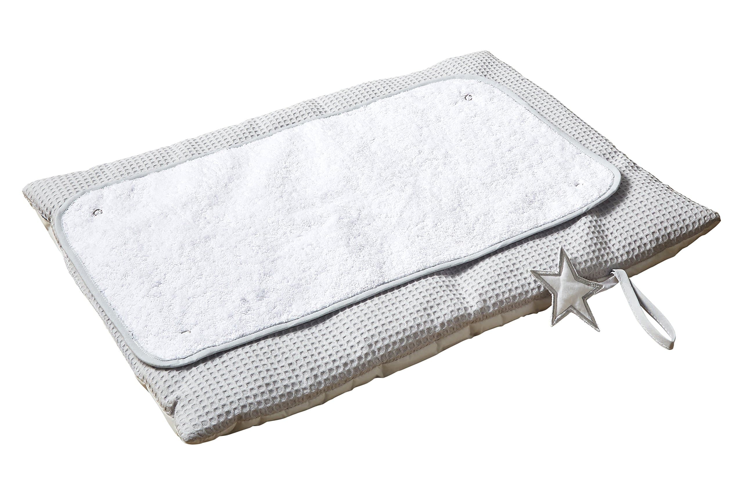 Clair de Lune | Silver Lining Roly Poly Travel and Change Mat | Perfect for on The go Changing | Grey