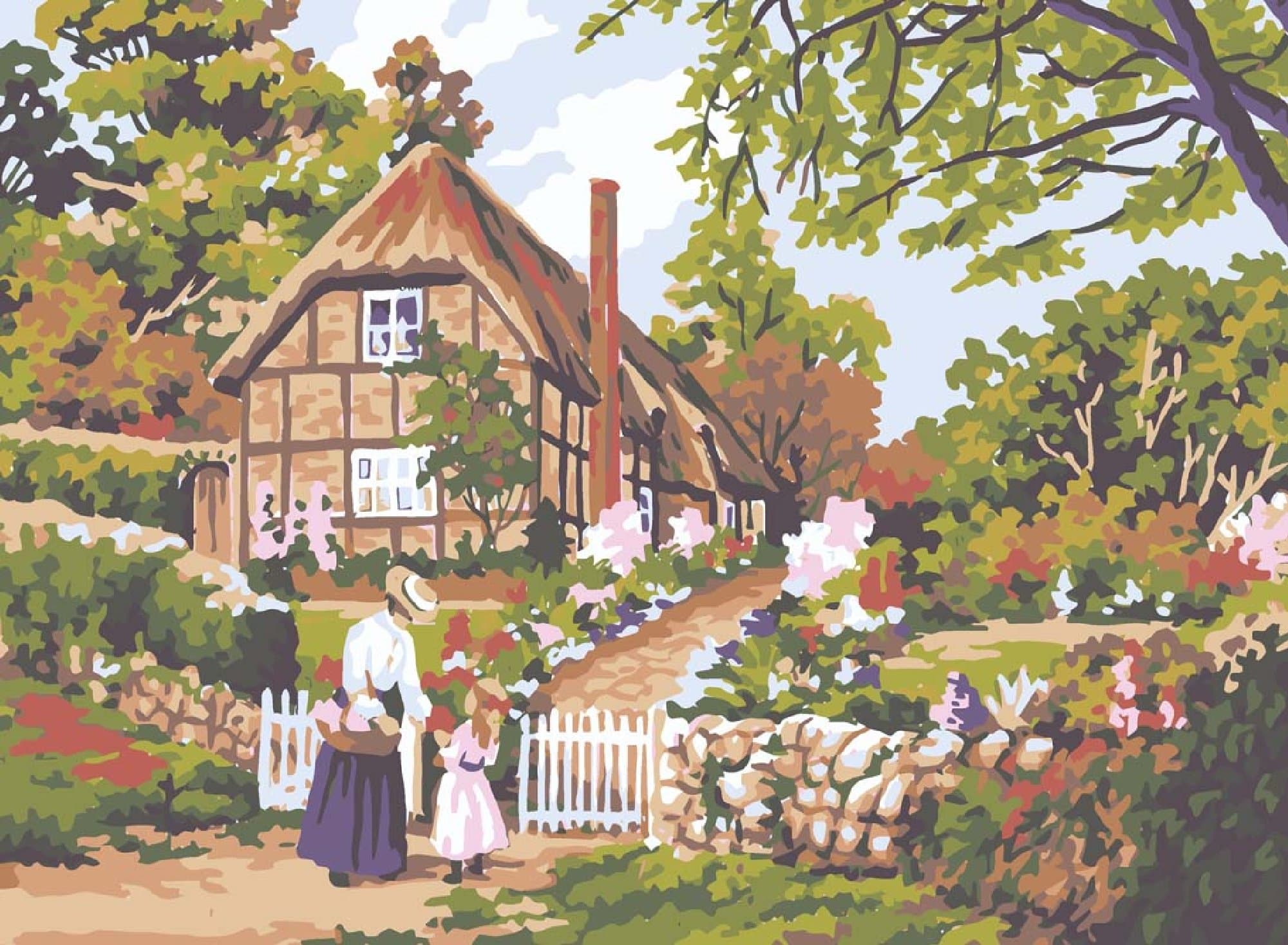 Grafitec Printed Tapestry/Needlepoint Canvas – Cottage Gate