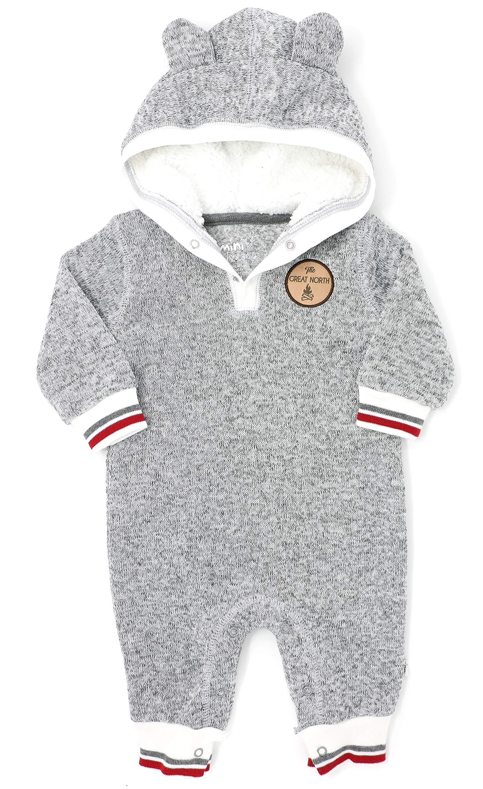 Baby's Romper with Sherpa Lined Hood