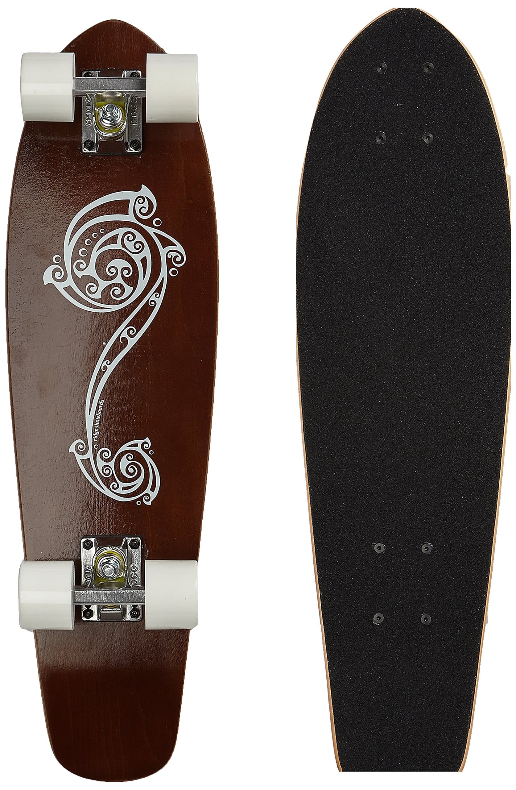 Ridge Skateboads Unisex's Polynesia Skateboard-White, 27-Inch