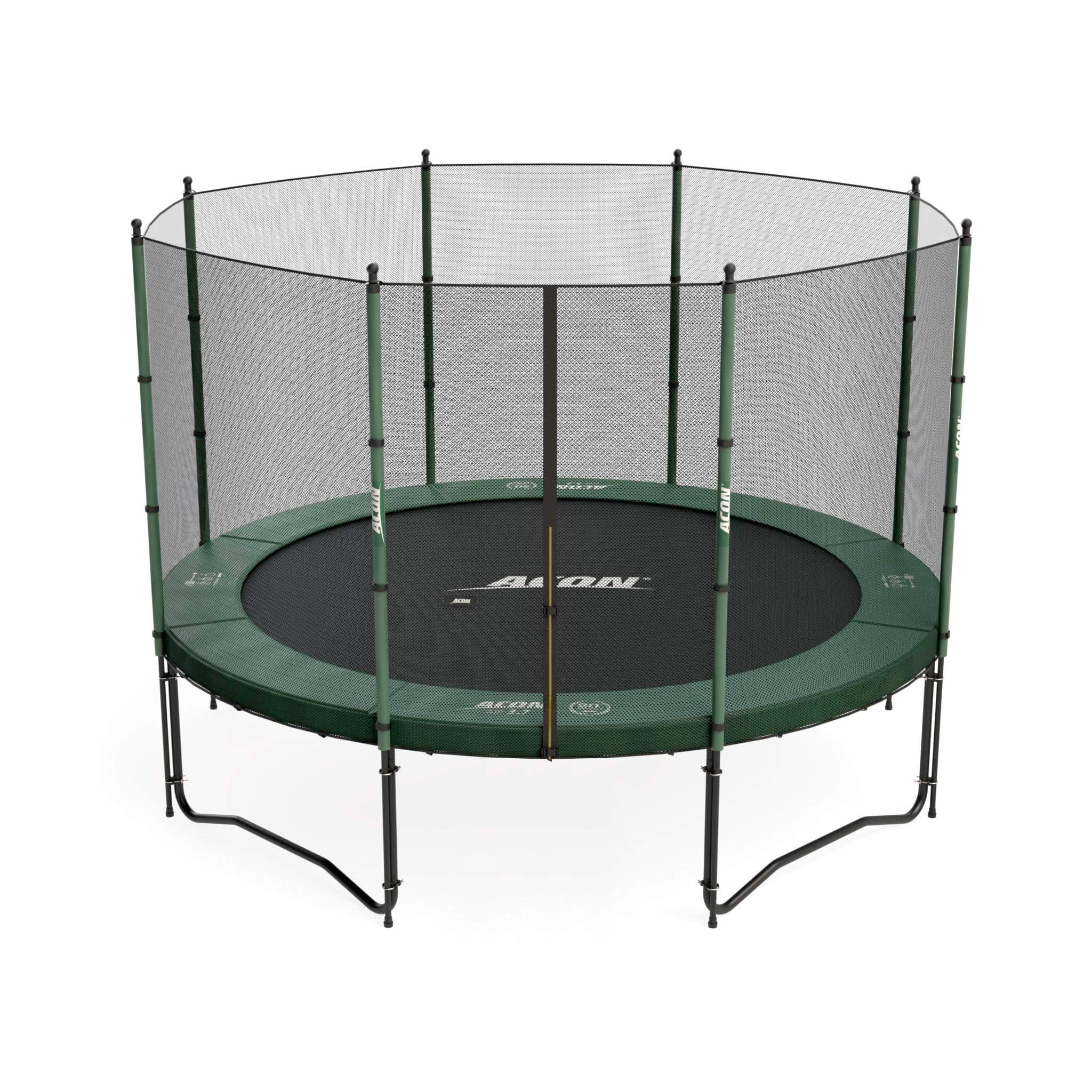 Acon Air 3.7 Trampoline 12ft with Enclosure | Includes 3,7m (12ft) Round Trampoline and Safety Net | 80 Heavy Duty 21,5cm (8.5in) Springs