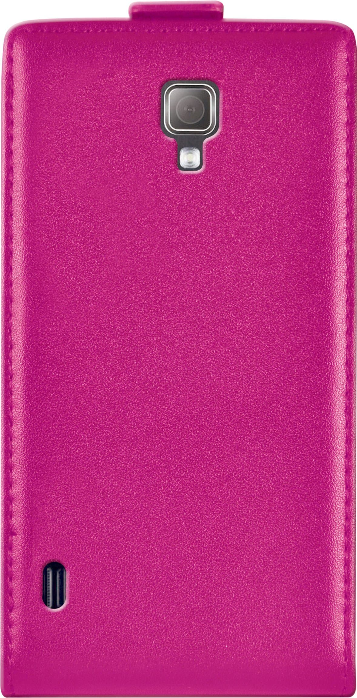 Ideus CAL7-2LEAFU - Leather Case with Front Cover and Magnet Fastening for LG L7-2, Fuchsia
