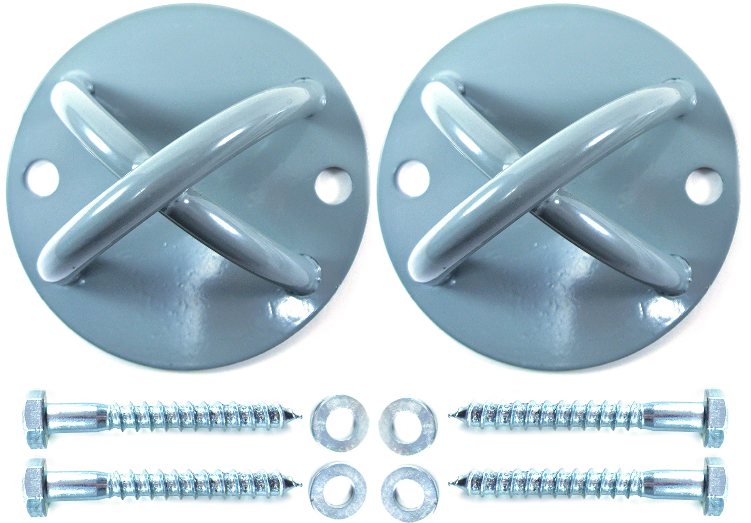 MARKETTY 2 Pack - Suspension Strap Trainer Mount Anchor Bracket Hook - Wall & Ceiling - Crossfit Olympic Gymnastic Rings, Aerial Yoga Swing & Hammock, Resistance Band, Autism & Therapy Swings