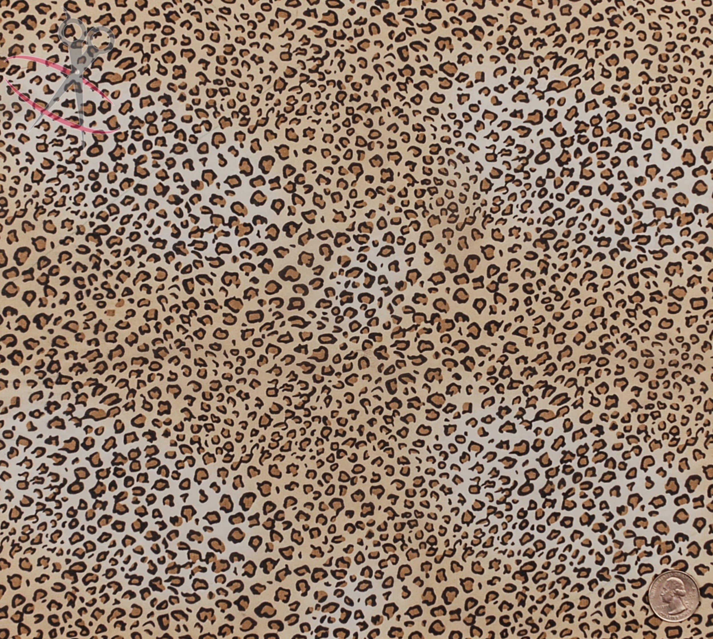 Tiny Leopard Spots Print - Khaki - Brown & Black - Hi Multi Chiffon - By the Yard