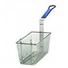 Heavy Duty Rectangular Professional Mesh Fry Basket, with Hook, Black Handle Deep Fry