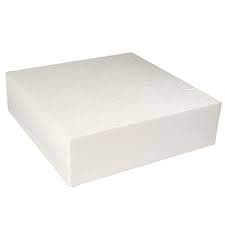OM KRAFT Styrofoam Square Cake Dummy 8X4 Inch