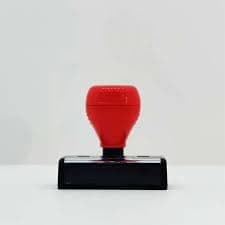 Professional Self-Inking Rubber Stamp, Red Handle, Black Base, Rectangle (60x23mm)