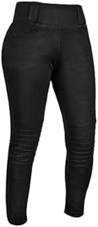 GREAT BIKERS GEAR - Motorcycle Motorbike Super Leggings Pants Ladies Kevlar Lined Protective Motorcycle Women Leggings with Removable CE Armour, (Short Leg)