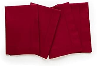 Solino Home Red Napkins Set of 4 - Cotton Linen Hemstitch Dinner Napkins Cloth 20 x 20 Inch for Winter, Valentines - Handcrafted and Machine Washable