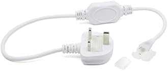 G.W.S® 4M Neutral White 4000K AC 220V-240V Seamless LED COB Strip Light with Standard UK Plug, IP65 Waterproof, Cuttable Every 50CM