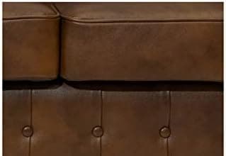 Chesterfield Sofa Class – 5 Seater Sofa (300 cm), Cloudy Light Brown, 100% Cow Leather, Original Handmade Chesterfield Sofa, Available in Different Variations, Chesterfield Leather Sofa
