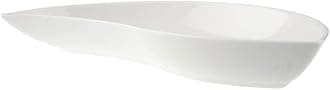 Villeroy & Boch - NewWave Move Curved Bowl, porcelain bowl with teardrop shape, dishwasher and microwave safe, white, 28 x 15 cm