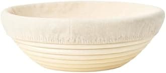 Saint Germain Bakery Premium Round Bread Banneton Basket with Liner - Perfect Brotform Proofing Basket for Making Beautiful Bread (8 inch)