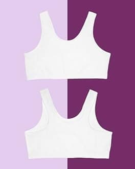 Fruit of the Loom Girl's Cotton Built-up Sport 3 Pack(Pack of 3) Sports Bra