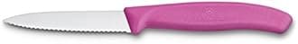 Victorinox Swiss Classic Paring Knife Set, 2 pcs., Extra Sharp, Pointed Tip, Serrated, Swiss Made, Stainless Steel, Pink