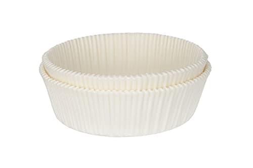 Doric 7" Cake Tin Liners, 50 Pack, Non-Stick Siliconised Greaseproof Paper for Baking Cakes, Pies, Tarts, Round Air Fryer Liner, Made in The UK, White