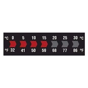 Digi-Sense Reversible 7-Point Horizontal Temperature Label Black/Red, 0-30C/32-86F: 10/Pk