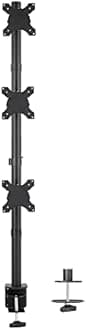 VIVO Triple LCD Monitor Desk Stand, Desktop Mount, Stacked Vertical 3 Screens up to 27 inches STAND-V003V