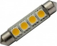 LED Low Voltage Festoon 4 SMD 12V Daylight White Light Bulb (1w = 10w equivalent) [Energy Class A]