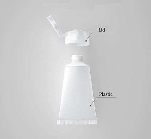 24Pcs 10ml/20ml/30ml(0.33oz/0.37oz/1oz) Empty Translucent Plastic Sample Soft Tube Vial Bottle Jar Pot Container Case with Swivelling Cover Perfect for Shampoo Facial Cleanser (30ml/1oz)