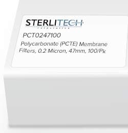 Polycarbonate (PCTE) Membrane Filter, 0.2 Micron, 47 mm Diameter, 100/pk - PCT0247100