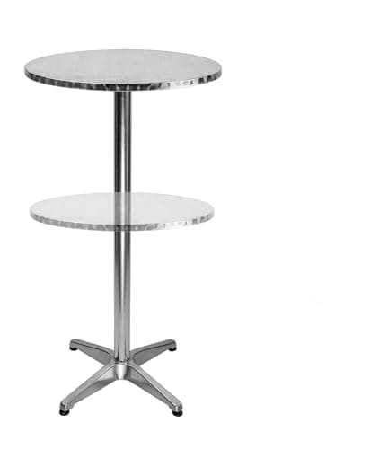 Bistro foldable round aluminium bar table 2 adjustable heights cafe 24 inches high restant table …