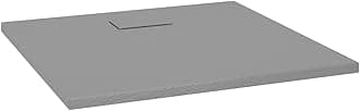 vidaXL Shower Base Tray in Gray, Durable SMC Material, Low Threshold, Skid-, Easy Maintenance - 35.4"x31.5"