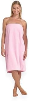 Boca Terry Womens Spa Wrap - 100% Cotton Spa, Shower, Bath and Gym Towel w Snaps - Med/Large, XXL, 4XL, 6XL Pink