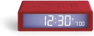 Lexon Flip Plus Reversible LCD Alarm Clock Radio Controlled - Red