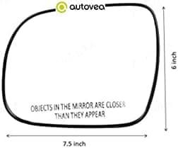 AUTOVEA® Rear View Mirror Glass (Left/Passenger Side) Comaptible with Toyota Innova (Type-2) 2009-2012