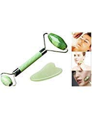 Jade Roller for Face and Gua Sha Scraping Massage Tool Set GEJULIC Jade Roller for Face Real Jade 100% Jade Facial Roller