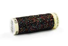 Gutterman 50m Metallic Thread x 2 Reels in Rainbow Black by Gutterman