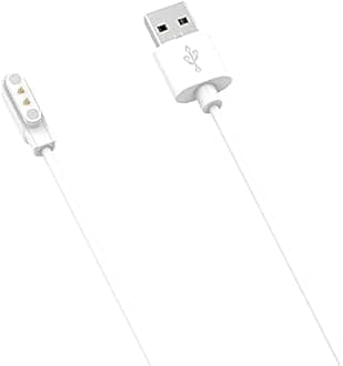 Lamshaw Compatible with Letsfit EW1 Charger, Magnetic USB Charging Cable Replacement Charger Cable Compatible with Letsfit EW1 / ID207 Smartwatch/TOZO S2 / AOKESI 1.69'' Smart Watch (White)