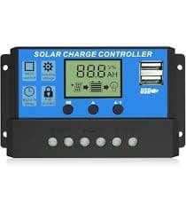 EEEKit 30A Solar Charge Controller, Solar Panel Charger Controller 12V/24V, Multi-Function Adjustable LCD Display with Dual USB Port Timer Setting PWM Auto Parameter