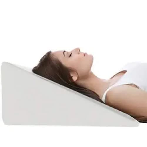 METRON Large Bed Wedge Pillow for Acid Reflux - Back Support Wedge - Elevation Inclined Pillow for Sleeping - Helps in Pregnancy, GERD & Post Surgery - Size 28x24x8 in Inches - Washable Cover