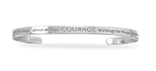 Oxidized Sterling Silver Serenity Prayer Cuff