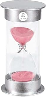 SuLiao 10 Minute Hourglass Timer Sand Clock, Unbreakable Pink Sand Watch 10 Min, Colorful Plastic Hour Glass Sandglass for Kids, Games, Decor, Classroom, Kitchen, Toothbrush Timer