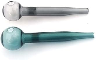 TAJ Creations 4 inch Grey and Green Glass Oil Burner Pipe 4 Inch Pack of 2