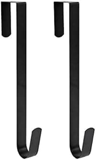 Sattiyrch 15" Wreath Hanger for Front Door,Sturdy Steel Wreath Door Hanger,Over The Door Hanger Hook (Black,2)